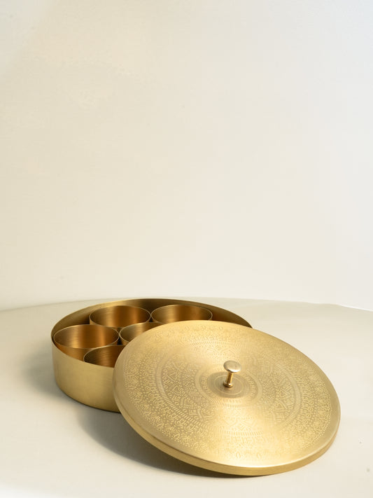BRASS MASALA BOX/ MASALA DHANI